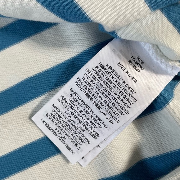 Boden Mini T-shirt Dress 3/4 sleeve blue white striped size 8R preppy - Picture 7 of 11